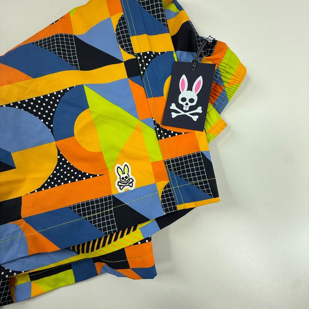 Psycho Bunny Men swim
Trunks shorts XXXL 3XL Henry Deco Multicolor Geometric NWT